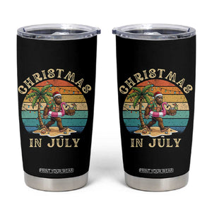 Funny Bigfoot Christmas In July Beach Vacation Tumbler Cup TS14 Black Print Your Wear