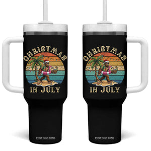 Funny Bigfoot Christmas In July Beach Vacation Tumbler With Handle TS14 One Size: 40 oz Black Print Your Wear