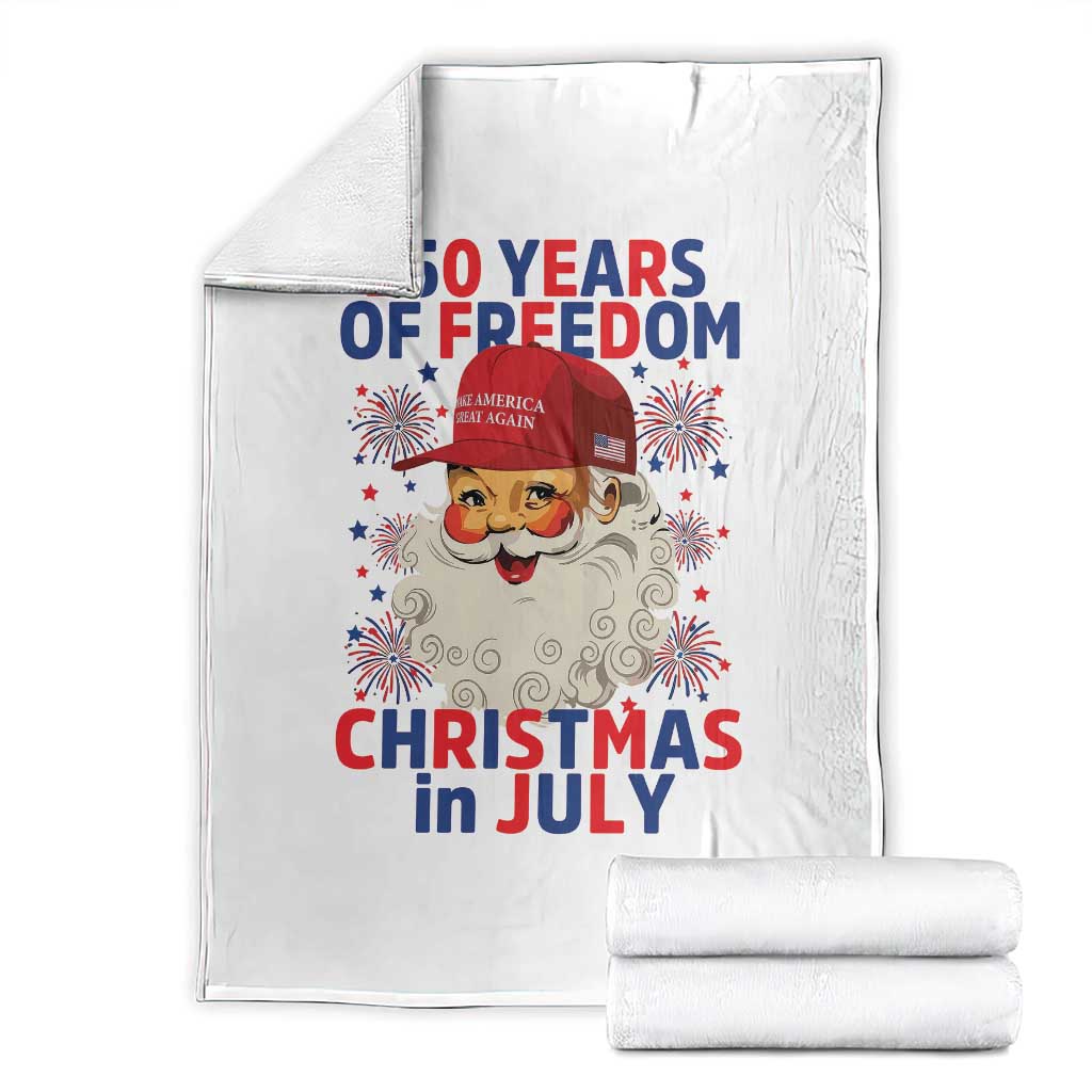 250 Years Of Freedom Throw Blanket Funny Santa Christmas in July TS14 White Print Your Wear