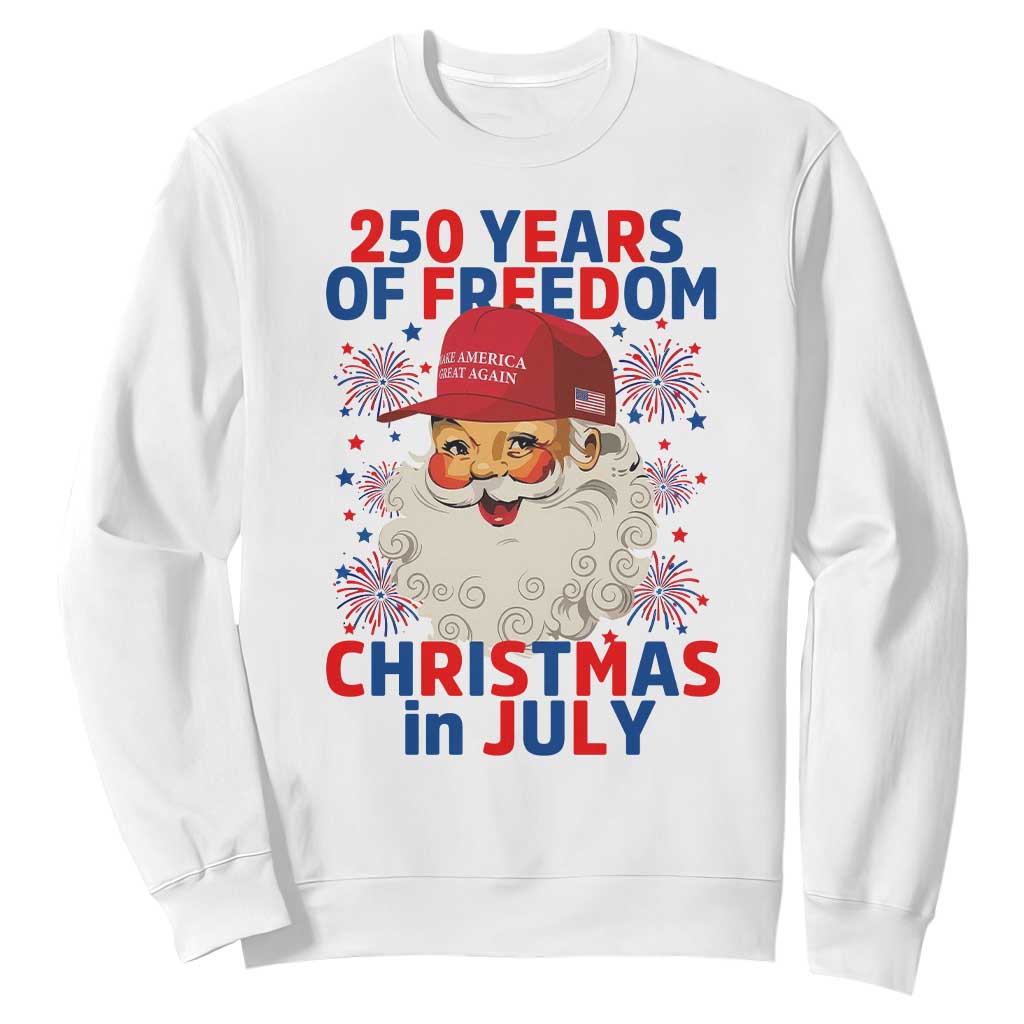 250 Years Of Freedom Sweatshirt Funny Santa Christmas in July TS14 White Print Your Wear