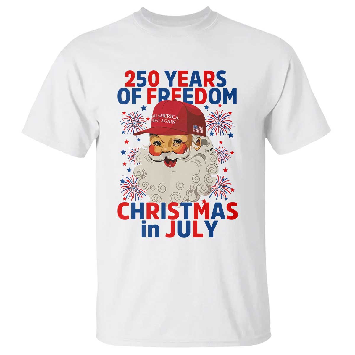 250 Years Of Freedom T Shirt Funny Santa Christmas in July TS14 White Print Your Wear