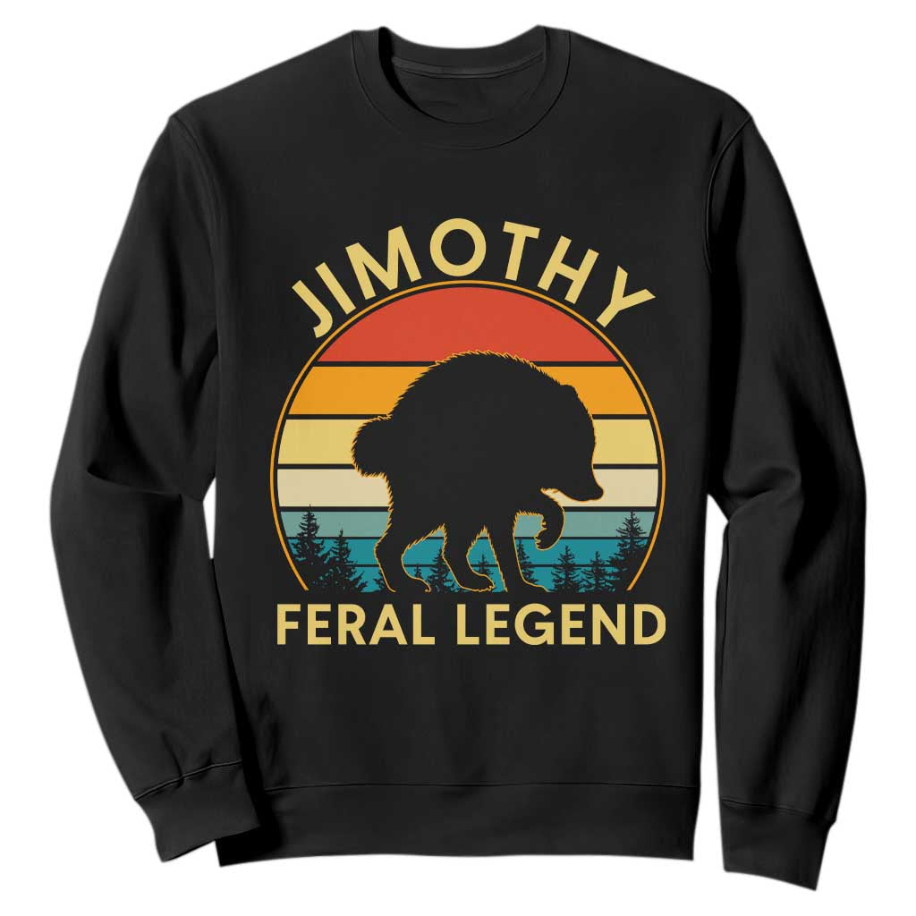 Jimothy Raccoon Seattle Sweatshirt Funny Seattle Feral Legend Animal Meme TS14 Black Print Your Wear