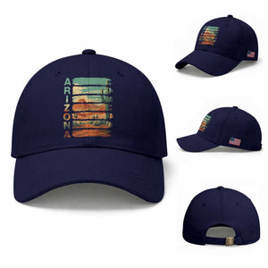 Arizona Desert Cactus Saguaro National Park Retro Baseball Cap TS14 Baseball Cap Universal Fit Dark Blue Print Your Wear