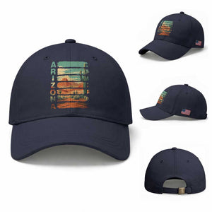 Arizona Desert Cactus Saguaro National Park Retro Baseball Cap TS14 Baseball Cap Universal Fit Navy Print Your Wear