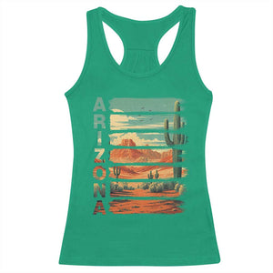 Arizona Desert Cactus Saguaro National Park Retro Racerback Tank Top TS14 Irish Green Print Your Wear