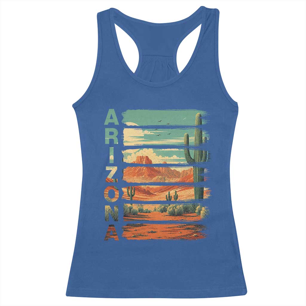 Arizona Desert Cactus Saguaro National Park Retro Racerback Tank Top TS14 Royal Blue Print Your Wear