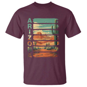 Arizona Desert Cactus Saguaro National Park Retro T Shirt TS14 Maroon Print Your Wear