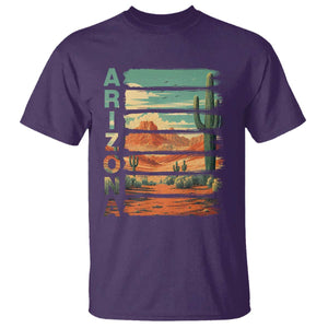 Arizona Desert Cactus Saguaro National Park Retro T Shirt TS14 Purple Print Your Wear