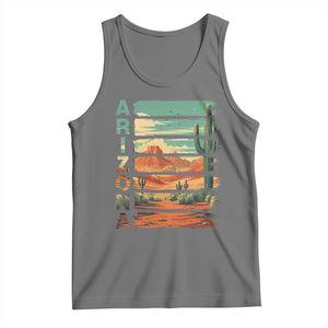 Arizona Desert Cactus Saguaro National Park Retro Tank Top TS14 Black Heather Print Your Wear