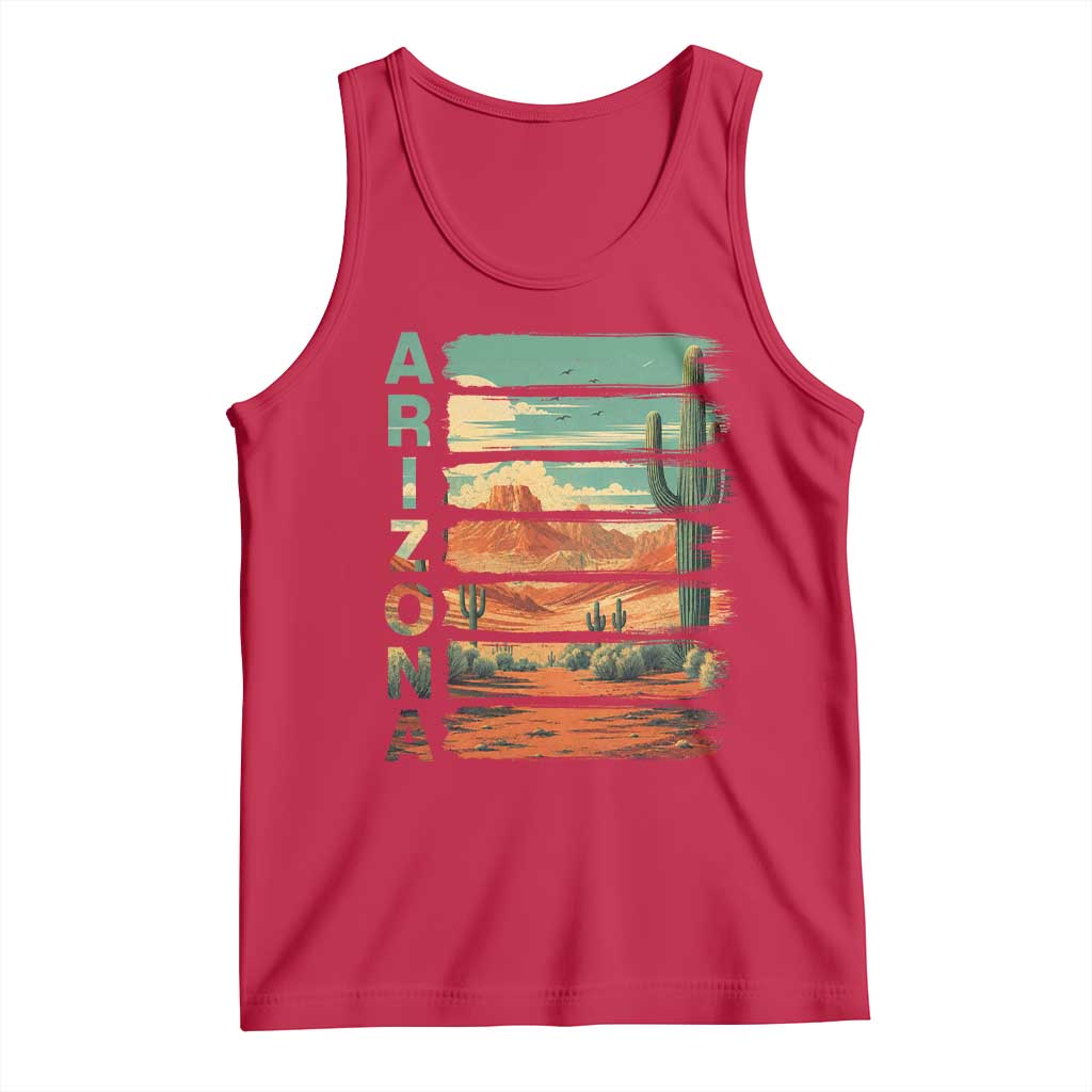 Arizona Desert Cactus Saguaro National Park Retro Tank Top TS14 Red Print Your Wear