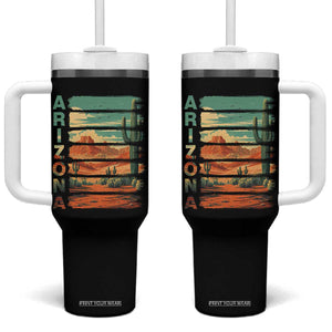 Arizona Desert Cactus Saguaro National Park Retro Tumbler With Handle TS14 One Size: 40 oz Black Print Your Wear