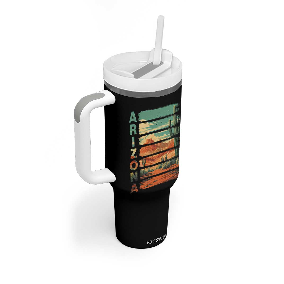 Arizona Desert Cactus Saguaro National Park Retro Tumbler With Handle TS14 Print Your Wear