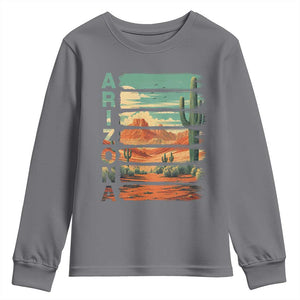 Arizona Desert Cactus Saguaro National Park Retro Youth Sweatshirt TS14 Charcoal Print Your Wear