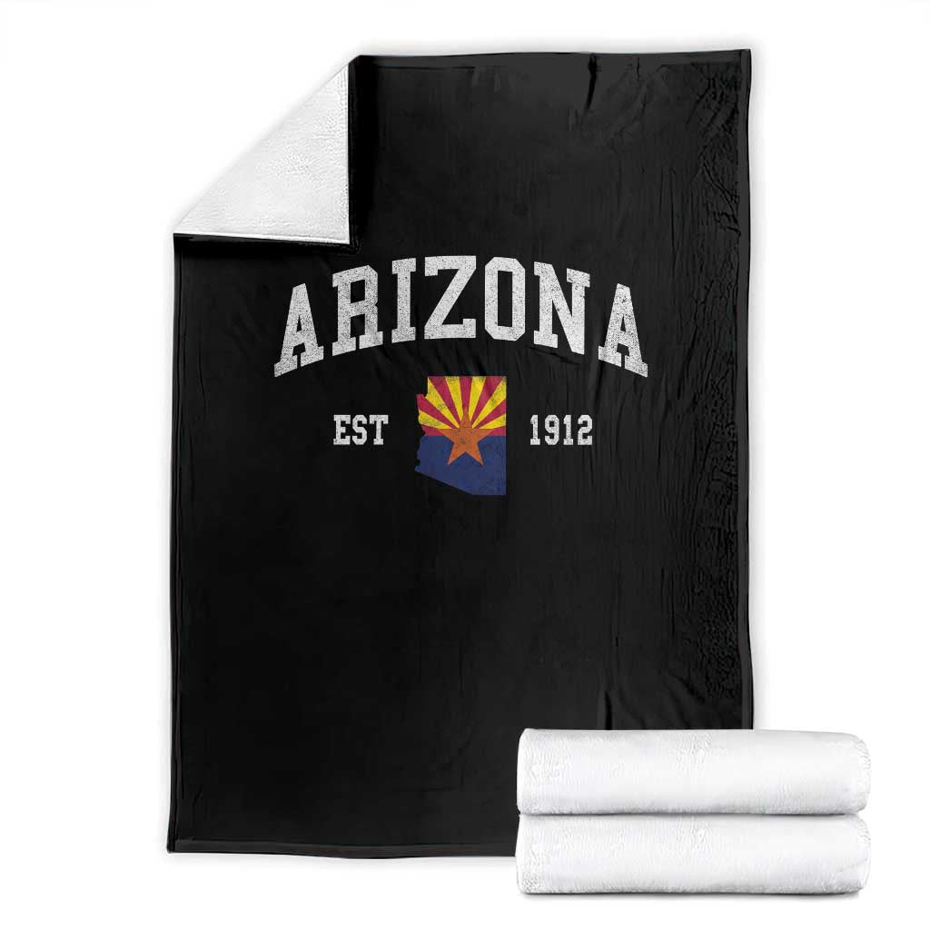 Arizona State Flag Grand Canyon State Established 1912 Throw Blanket TS14 Black Print Your Wear