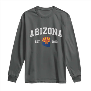 Arizona State Flag Grand Canyon State Established 1912 Long Sleeve Shirt TS14 Dark Heather Print Your Wear