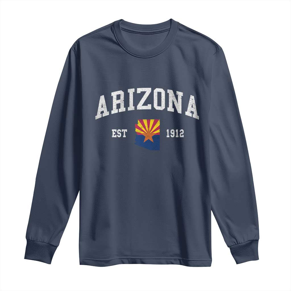 Arizona State Flag Grand Canyon State Established 1912 Long Sleeve Shirt TS14 Navy Print Your Wear