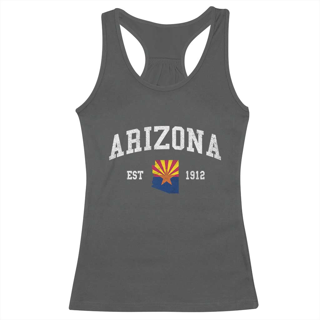 Arizona State Flag Grand Canyon State Established 1912 Racerback Tank Top TS14 Dark Heather Print Your Wear