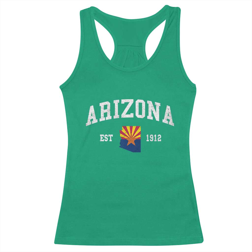 Arizona State Flag Grand Canyon State Established 1912 Racerback Tank Top TS14 Irish Green Print Your Wear