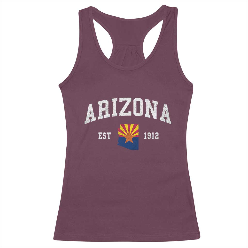 Arizona State Flag Grand Canyon State Established 1912 Racerback Tank Top TS14 Maroon Print Your Wear