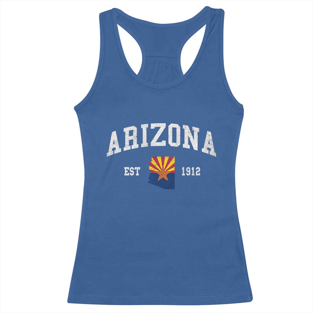 Arizona State Flag Grand Canyon State Established 1912 Racerback Tank Top TS14 Royal Blue Print Your Wear