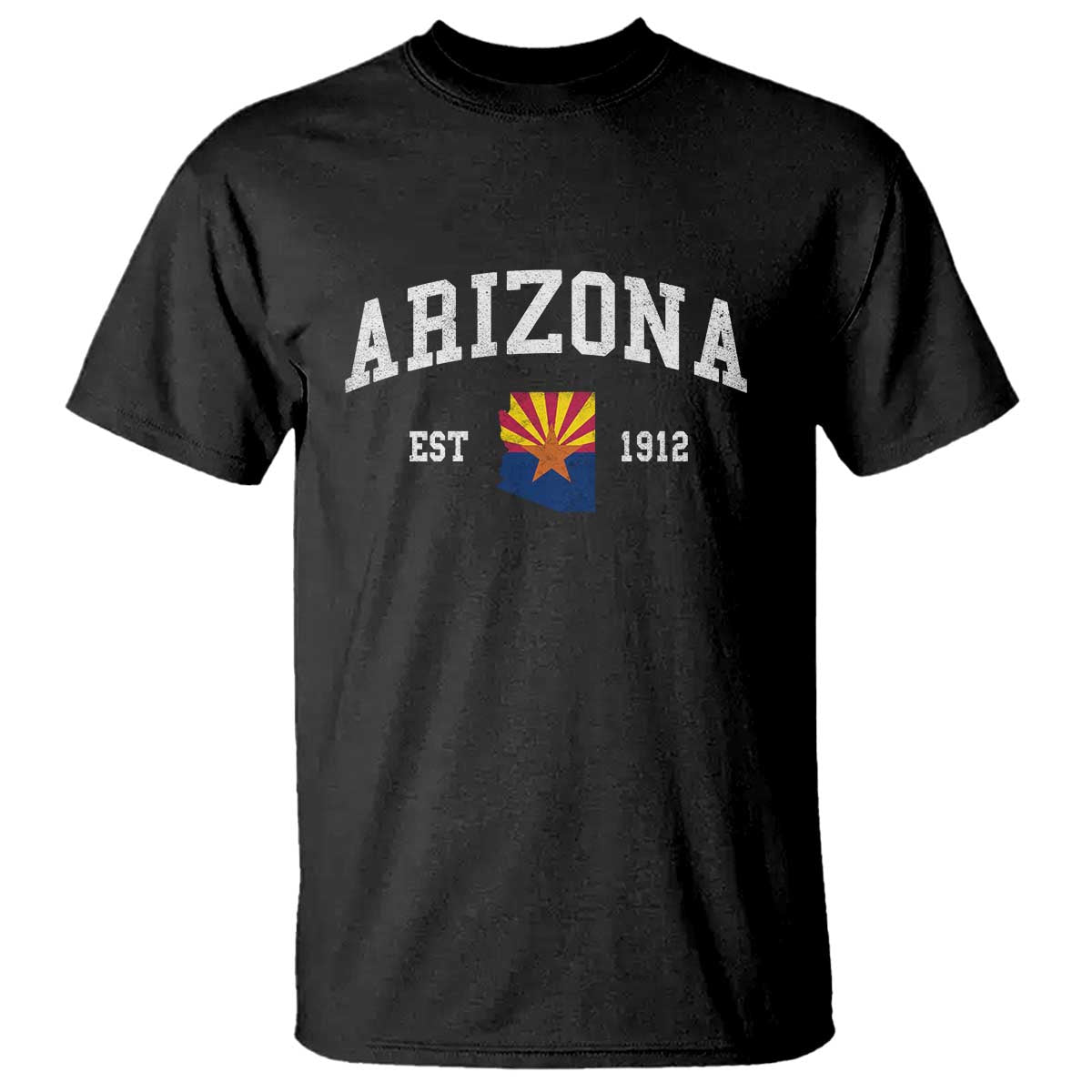 Arizona State Flag Grand Canyon State Established 1912 T Shirt TS14 Black Print Your Wear