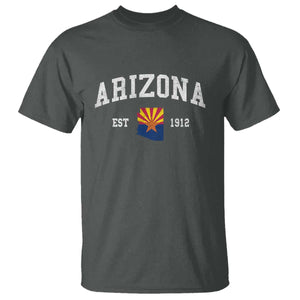 Arizona State Flag Grand Canyon State Established 1912 T Shirt TS14 Dark Heather Print Your Wear