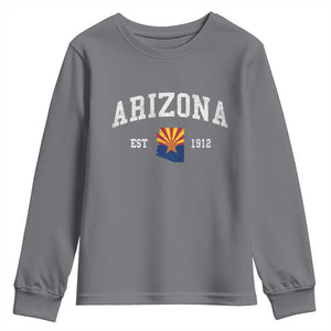 Arizona State Flag Grand Canyon State Established 1912 Youth Sweatshirt TS14 Charcoal Print Your Wear