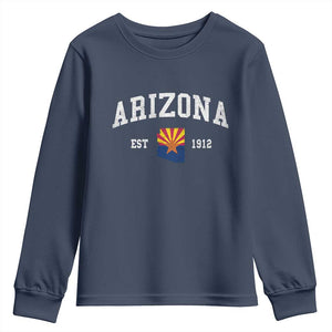 Arizona State Flag Grand Canyon State Established 1912 Youth Sweatshirt TS14 Navy Print Your Wear