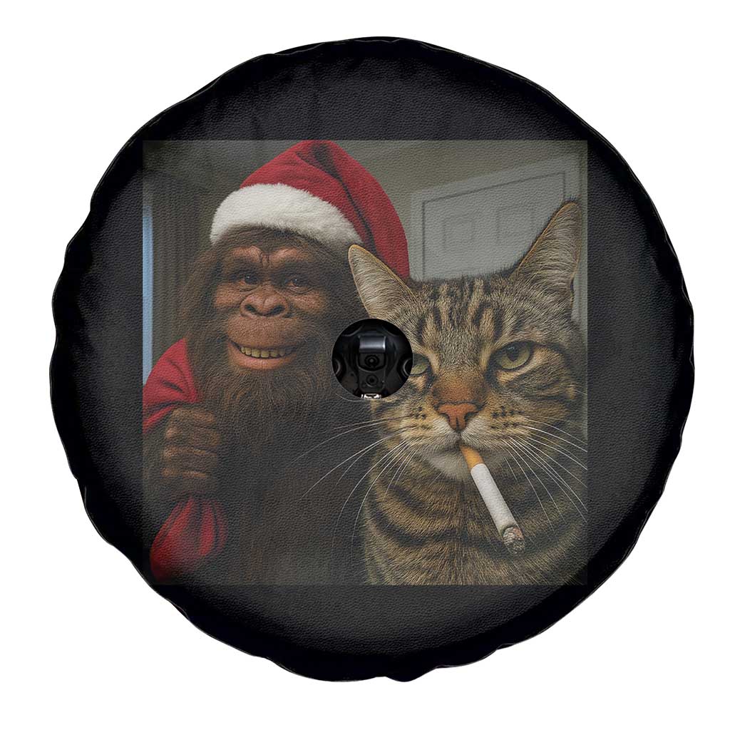 Funny Cat Selfie Bigfoot Christmas Sasquatch Spare Tire Cover TS14 Print Your Wear