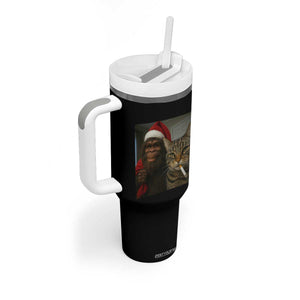 Funny Cat Selfie Bigfoot Christmas Sasquatch Tumbler With Handle TS14 Print Your Wear