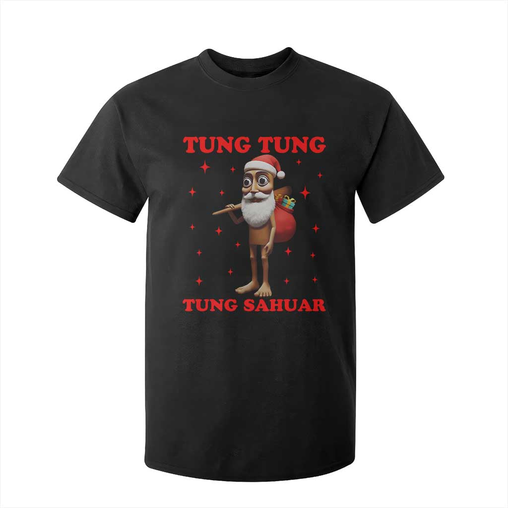 Funny Italian Brainrot Christmas T Shirt For Kid Tung Tung Tung Sahur Meme TS14 Black Print Your Wear