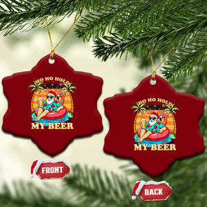 Santa Beer Xmas Ceramic Ornament Ho Ho Ho My Beer TS14 Print Your Wear