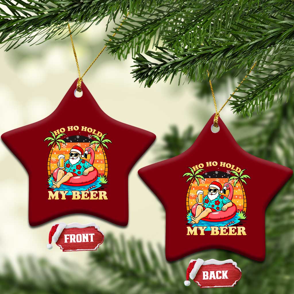 Santa Beer Xmas Ceramic Ornament Ho Ho Ho My Beer TS14 Print Your Wear