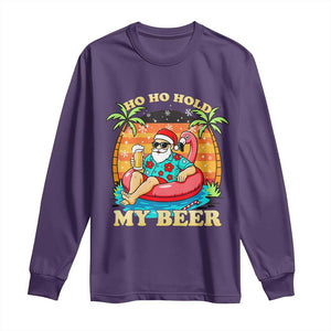 Santa Beer Christmas Long Sleeve Shirt Ho Ho Ho My Beer TS14 Purple Print Your Wear