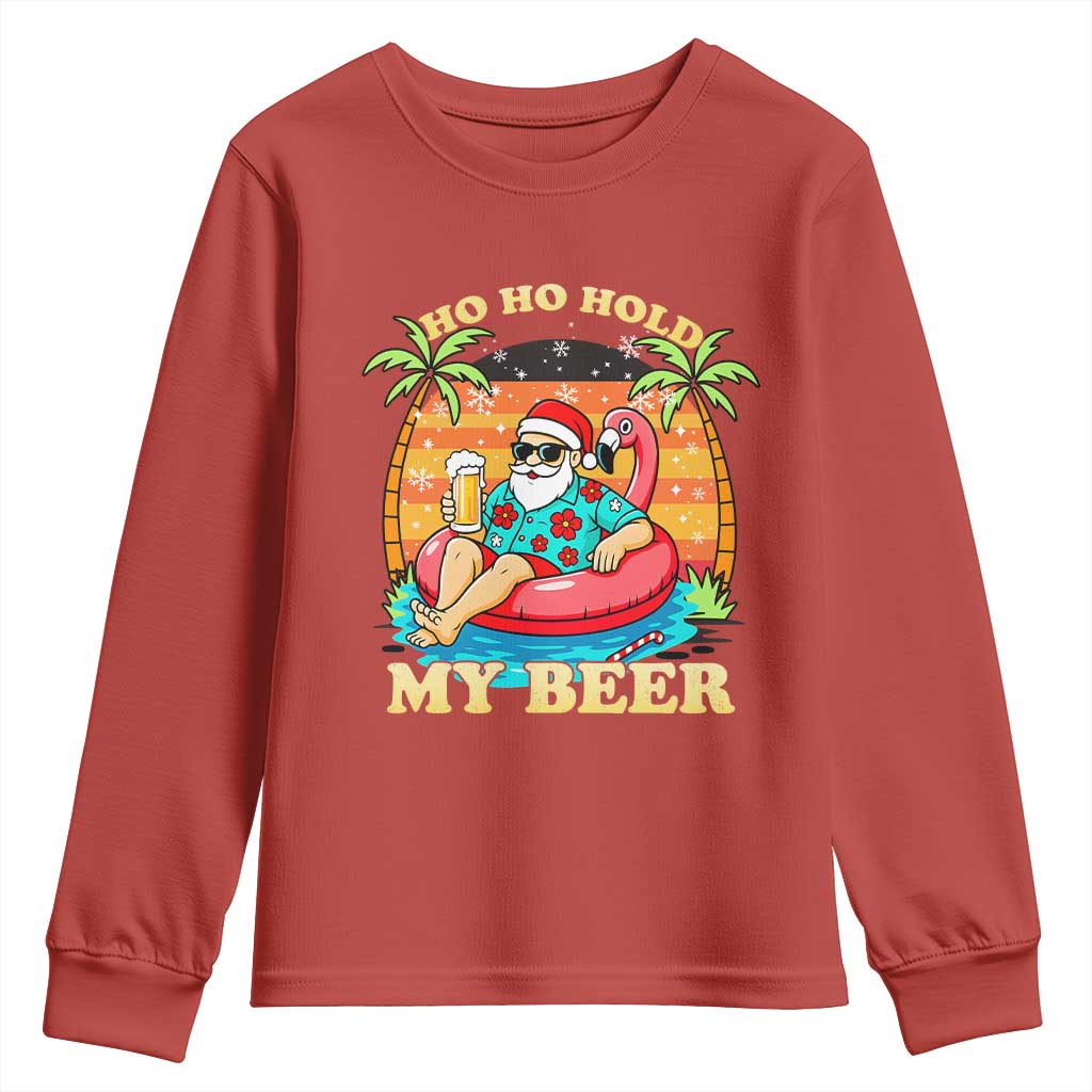 Santa Beer Christmas Youth Sweatshirt Ho Ho Ho My Beer TS14 Red Print Your Wear