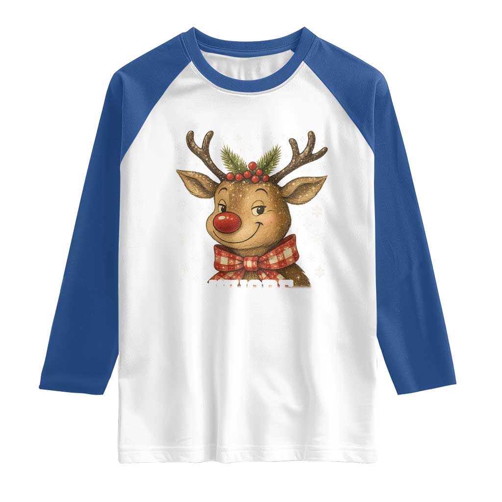 Reindeer Christmas Meme Raglan Shirt Nothing For You Whore TS14 White Royal Print Your Wear
