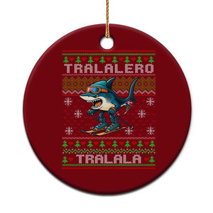 Tralalero Tralala Xmas Meme Ceramic Ornament Snowboard Ugly Xmas TS14 1pc Red Print Your Wear