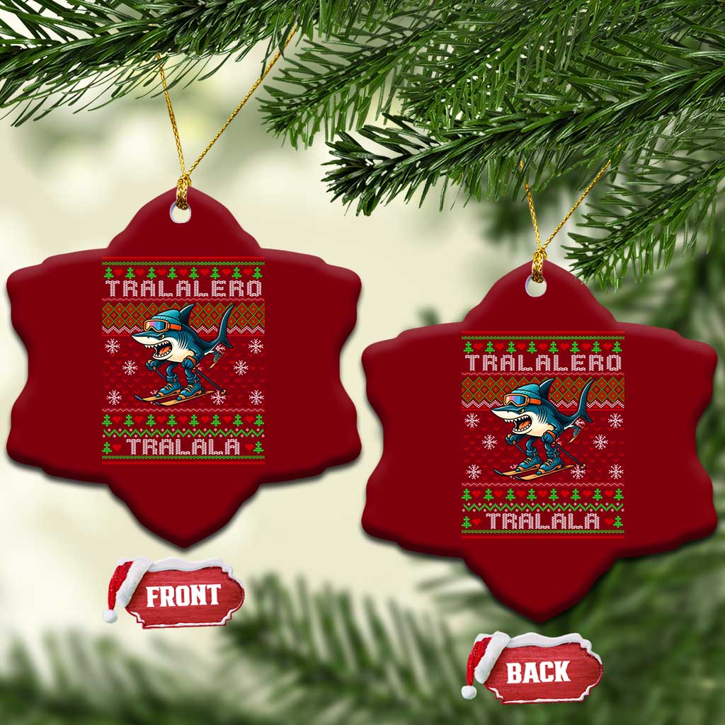 Tralalero Tralala Xmas Meme Ceramic Ornament Snowboard Ugly Xmas TS14 Print Your Wear