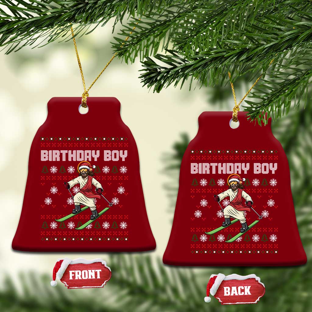 Jesus Xmas Meme Ceramic Ornament Snowboard Birthday Boy Ugly Xmas TS14 Print Your Wear