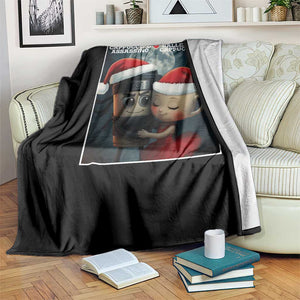 Funny Christmas Couple Throw Blanket Italian Brainrot Meme TS14 Print Your Wear