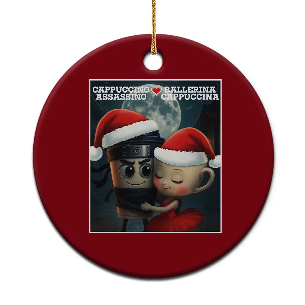 Funny Xmas Couple Ceramic Ornament Italian Brainrot Meme TS14 1pc Red Print Your Wear