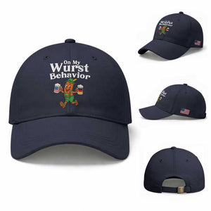 Oktoberfest On My Wurst Behavior Baseball Cap Beer German American Flag Oktoberfest