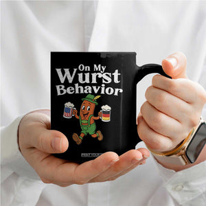 Oktoberfest On My Wurst Behavior Coffee Mug Beer German American Flag Oktoberfest