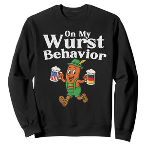 Oktoberfest On My Wurst Behavior Sweatshirt Beer German American Flag Oktoberfest