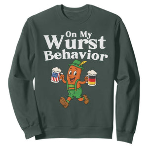Oktoberfest On My Wurst Behavior Sweatshirt Beer German American Flag Oktoberfest