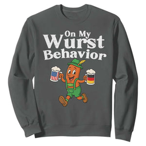 Oktoberfest On My Wurst Behavior Sweatshirt Beer German American Flag Oktoberfest