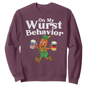 Oktoberfest On My Wurst Behavior Sweatshirt Beer German American Flag Oktoberfest