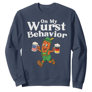 Oktoberfest On My Wurst Behavior Sweatshirt Beer German American Flag Oktoberfest