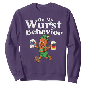 Oktoberfest On My Wurst Behavior Sweatshirt Beer German American Flag Oktoberfest