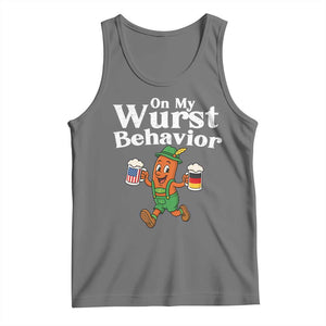 Oktoberfest On My Wurst Behavior Tank Top Beer German American Flag Oktoberfest